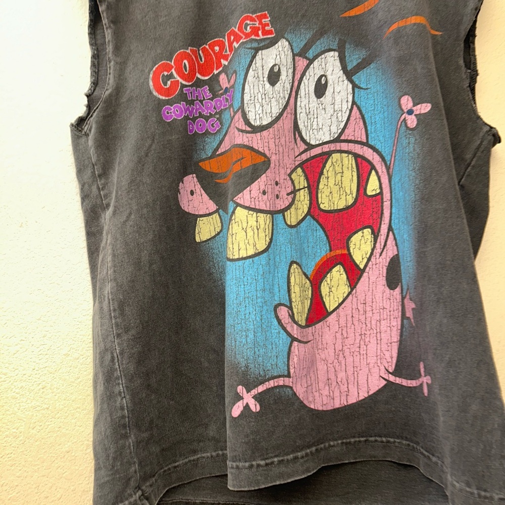 Culture kings- Cartoon Network Courage the Cowardly Dog Black Sleeveless Tee. - Picture 5 of 5